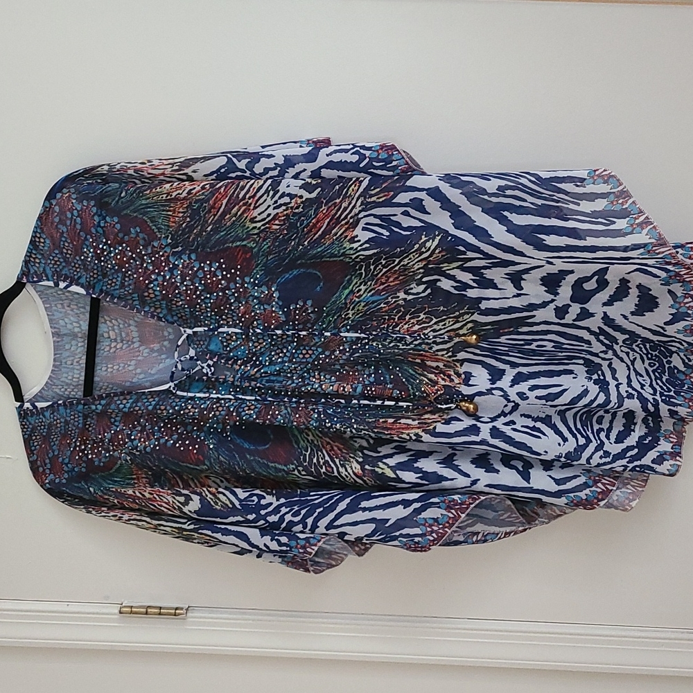 NWOT Beautiful rhinestone studded bikini cover-up
